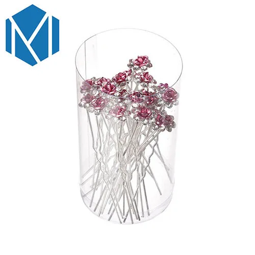 Pink Hairpins M MISM 1 Can = 20 шт Свадебные Стразы шпильки из сплава красочные шикарные заколки для волос аксессуары для невесты подружки невесты - Цвет: Pink Hairpins
