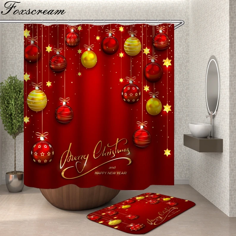 Занавеска для душа Merry Christimas ткань 3d занавеска в ванную комнату s ванны