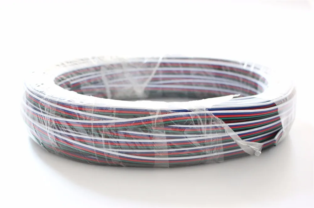 5 контактный кабель длиной 50 м провод 22AWG удлинитель P соединительный для RGBW