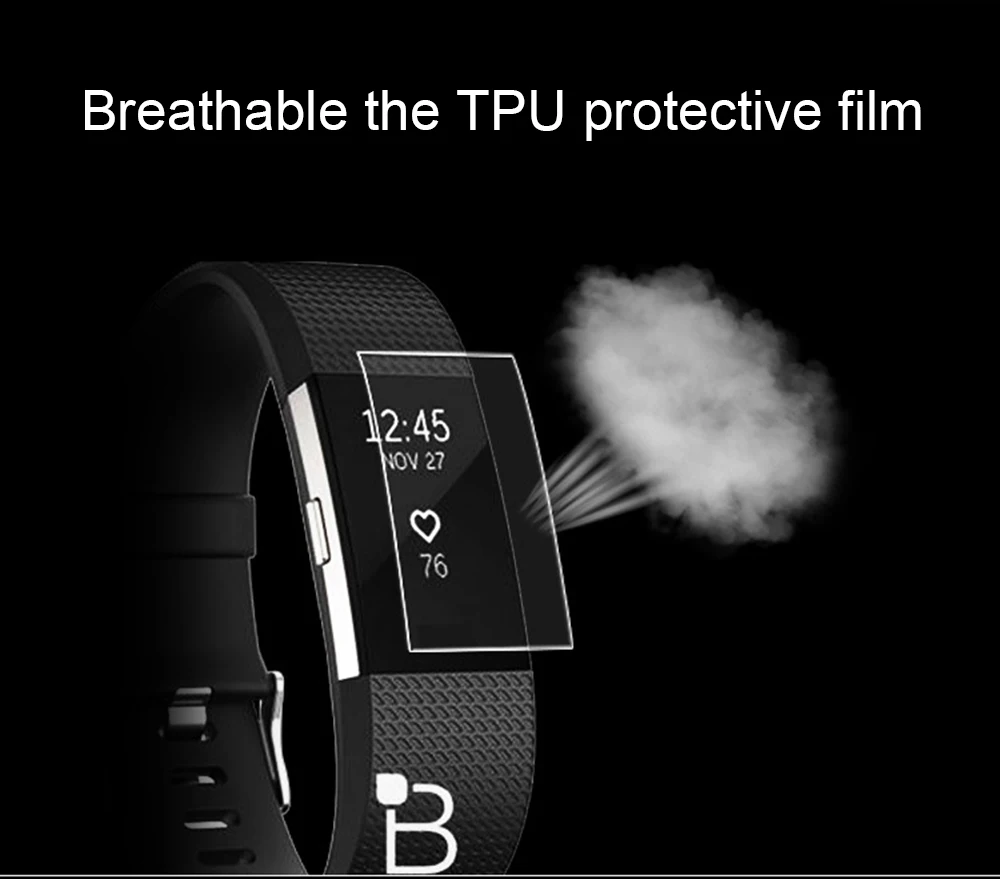 1/2/5/6 pcs Anti-scratch Ultra Clear Protective Film Guard For Fitbit Charge 2 Wristband Full Screen Protector Cover | Наручные часы