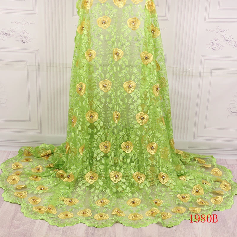 Нигерийские вышитые тюлевые кружевные ткани 5 ярдов французские бусины с камнями