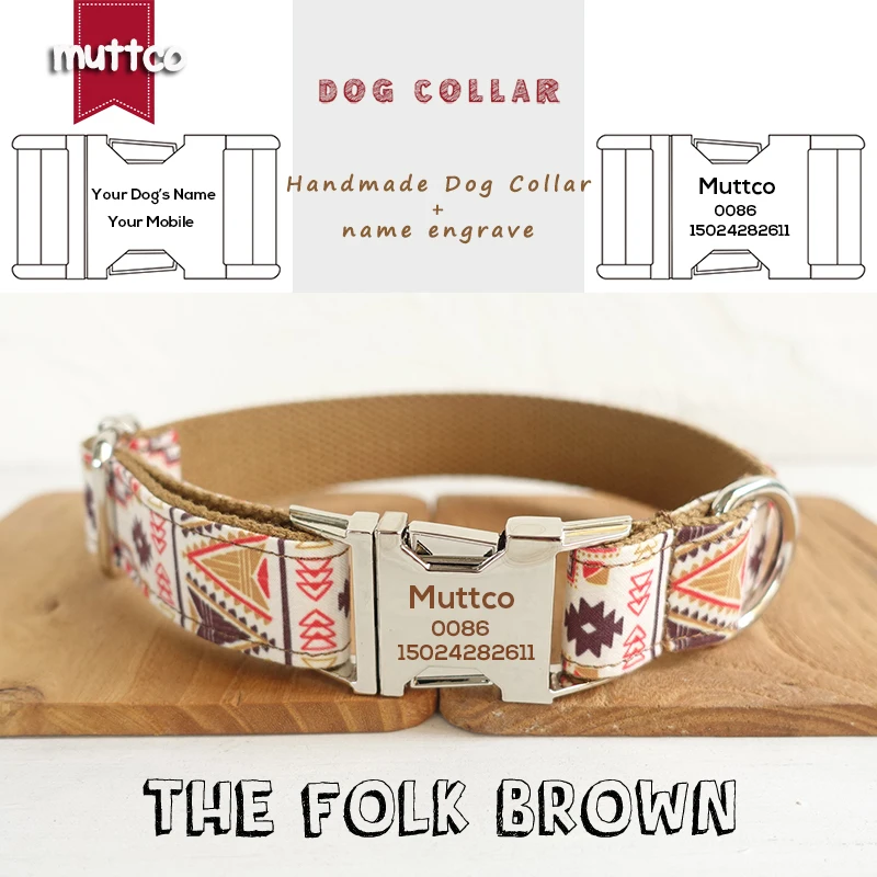 MUTTCO розничная продажа высококачественный ошейник ручной работы индивидуальный