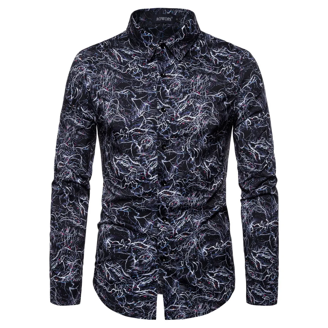 

Men's Fashion Casual Long-sleeved Printed Shirt Slim Men's Social Business Shirt Quality Men's Clothing Soft and Comfortable