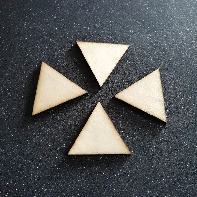 100 шт. пустые необработанные деревянные треугольные аксессуары для сережек