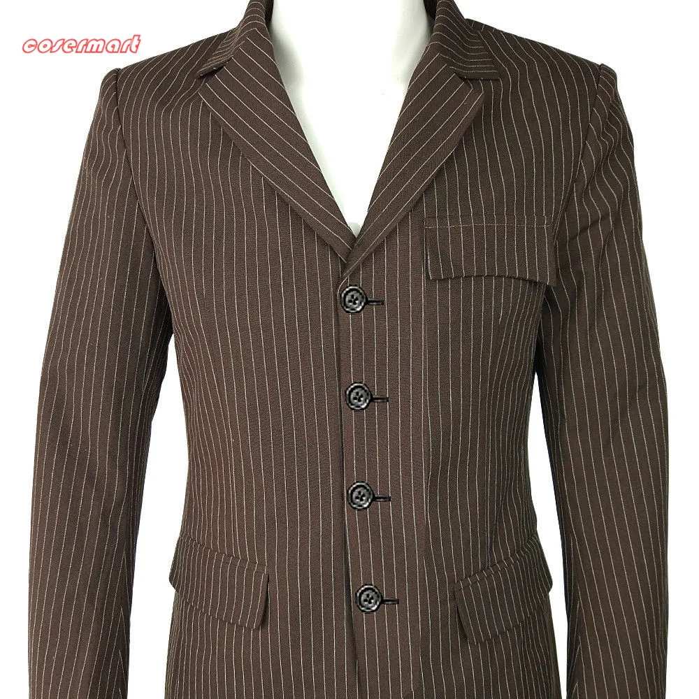 Кто является врачом который Доктор коричневый Pinstripe бизнес куртка костюм для