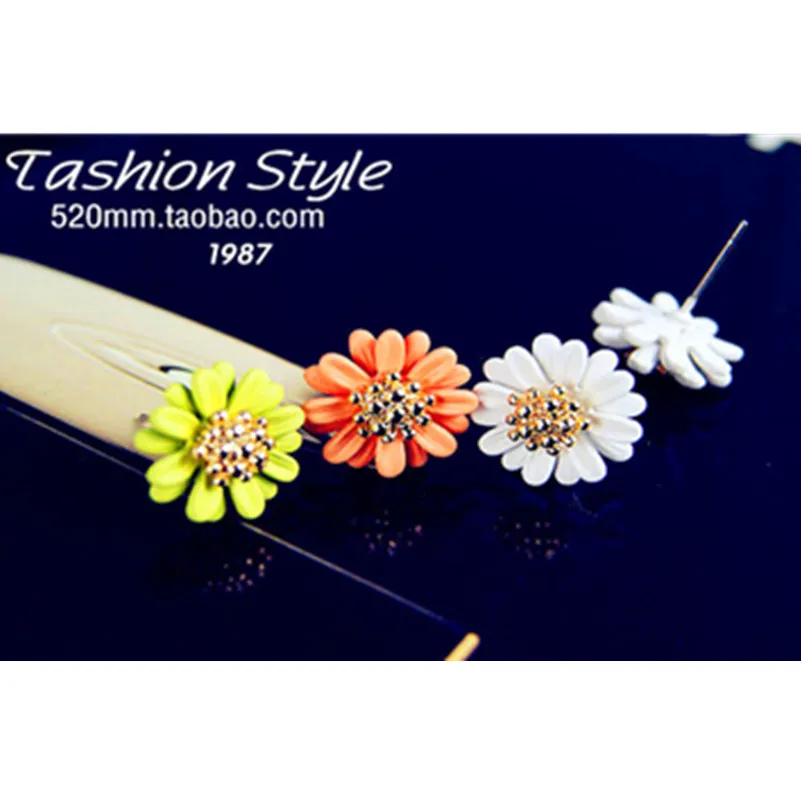 2017 новые модные изысканные маленькие серьги в виде цветка маргаритки ювелирные