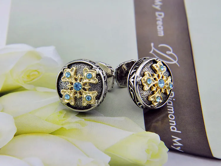 Спартанские тройские эпические запонки из белого золота с гальваническим