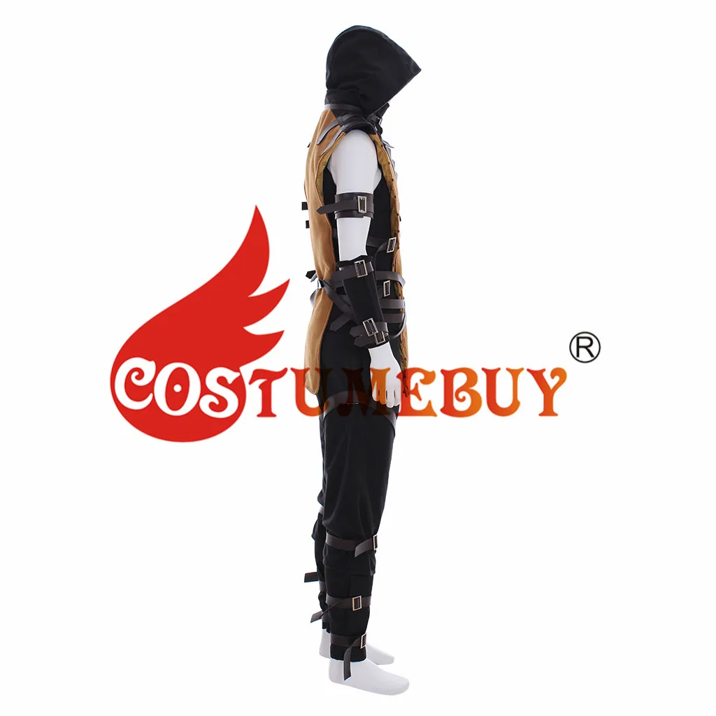 CostumeBuy игры Mortal Kombat X Скорпион Ханзо Hasashi Косплэй костюм для взрослых на Хеллоуин карнавальный костюм L920