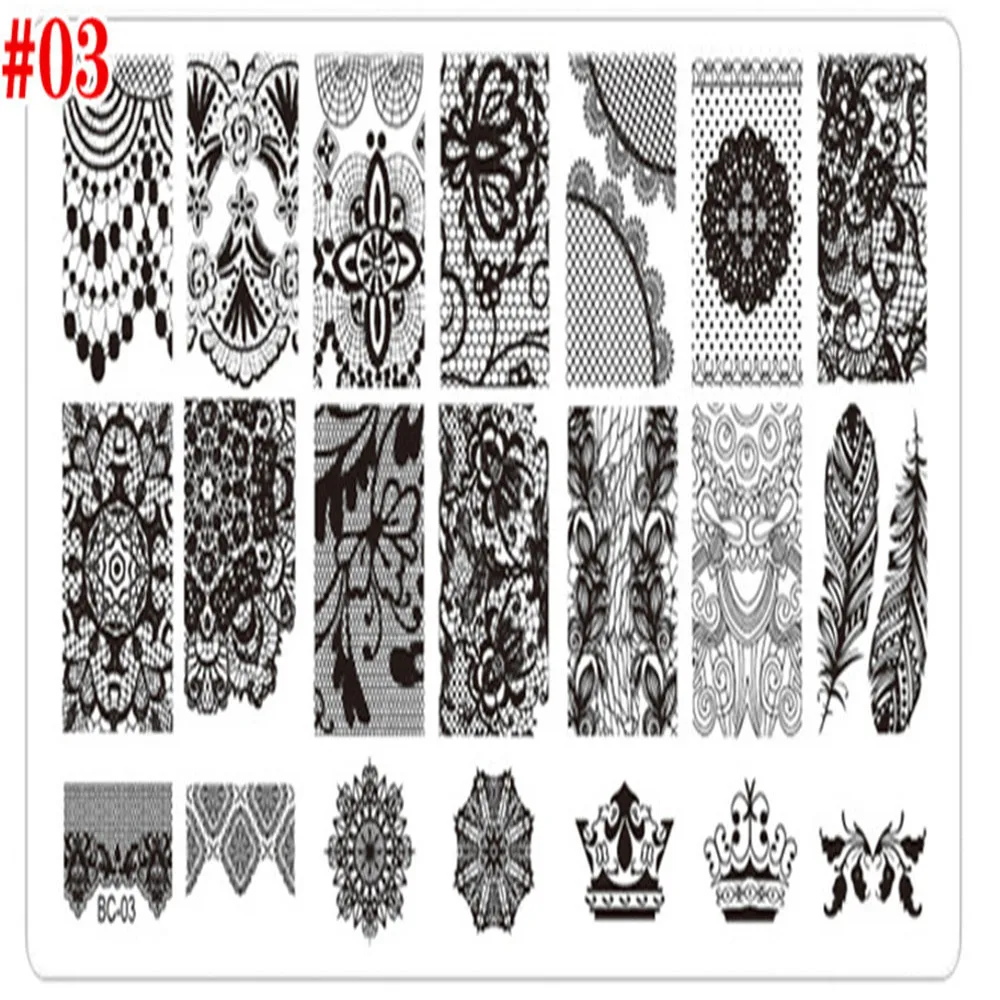 Lace Flower Animal Geometry Pattern Nail Stamping Plates Art Stamp Template Image Plate Stencil Manicure Tools 1PC | Красота и