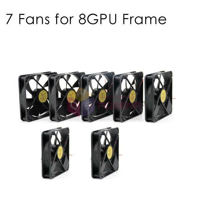8 GPU включает 7 вентиляторов алюминиевая Штабелируемая рамка для майнинга ETH чехол