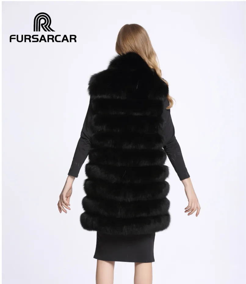 Женская меховая куртка FURSARCAR зимняя средней длины с воротником-стойкой и