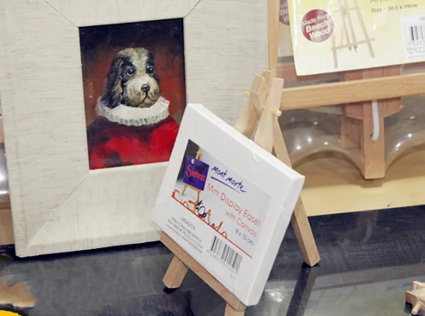 Столешница мольберт маленький миниатюрный Дисплей с холщовым деревом 15 см