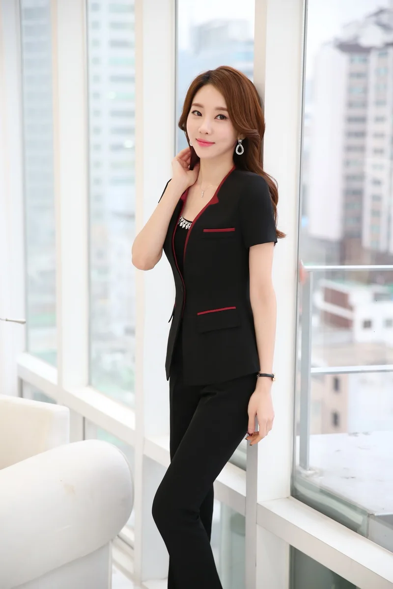 Деловой деловой костюм OL для женщин с курткой и брюками женские брюки летние