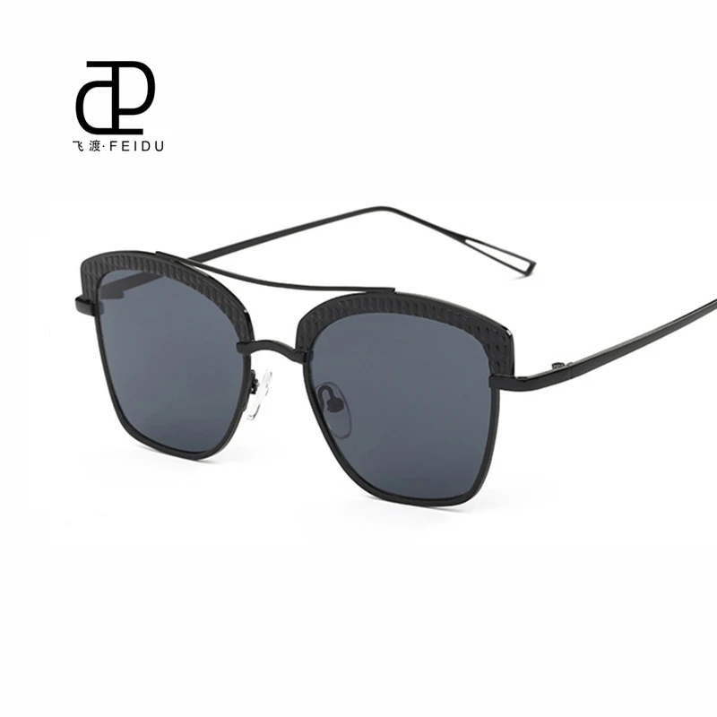 Gray lens FEIDU Солнцезащитные очки "кошачий глаз", высокое качество, темные очки Tom Для женщин Брендовая дизайнерская обувь модных Ford глаз очки солнцезащитные очки мета-oculosl Withbox - Цвет линз: Gray lens