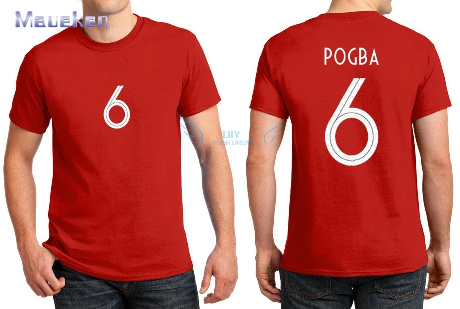 Лидер продаж 2021 футболка с принтом названия paul pogba темно синяя белая для фанатов