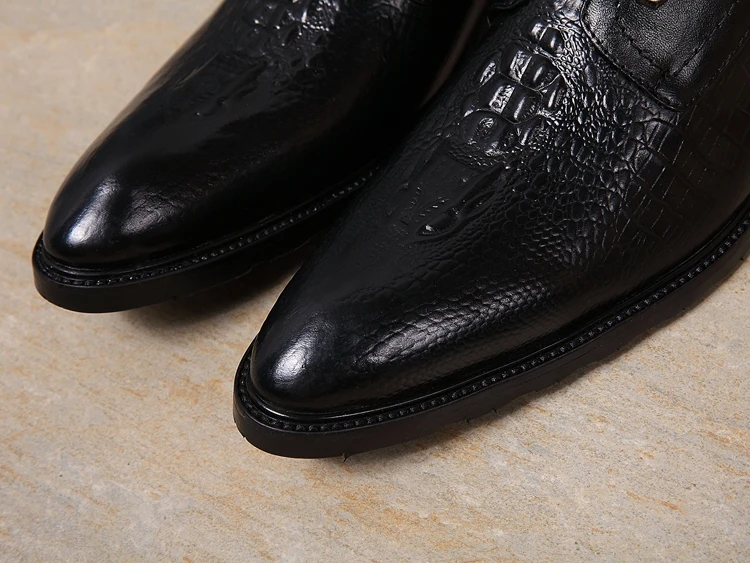 Мужские кожаные ботильоны с острым носком на шнуровке|shoes men|shoes qualityshoe man men |