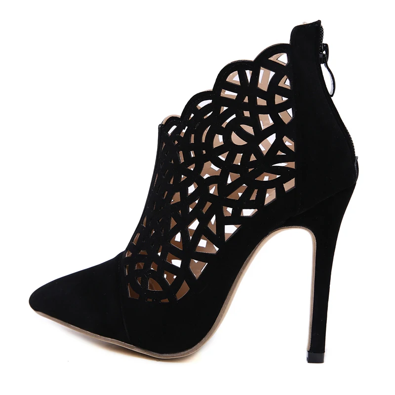 Женские ботильоны Летние женские ботинки с перфорацией Ботинки на высоком