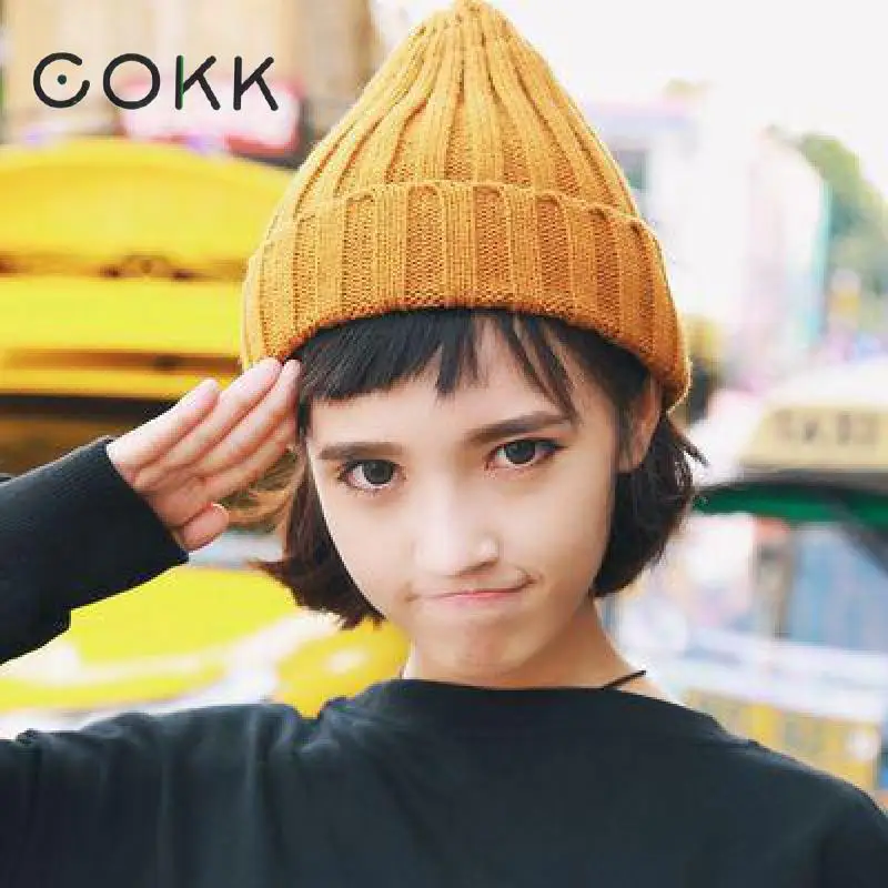 Женская Шапка бини COKK эластичные шапки для женщин сезон осень зима однотонная