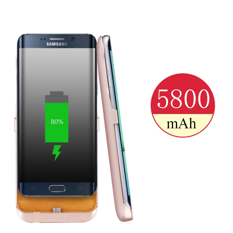 Для Samsung Galaxy S6 edge plus 5500 мАч Портативный Аккумулятор телефона дело Power Bank Скрыть USB и