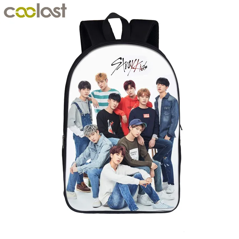 KPOP бродячий Детский рюкзак StrayKids MINHO JISUNG WOOJIN CHANGBIN FELIX корейский подростковый школьные ранцы для мальчиков и девочек Хип-Хоп сумка - Цвет: 16strays-kids02