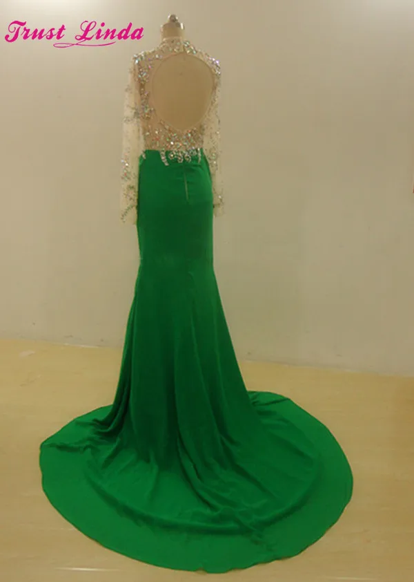 Mother Dresses Spring High Neck Sexy See Through Backless Long Sleeves Side Slit Mermaid Evening Prom Gowns Custom Made | Свадьбы и