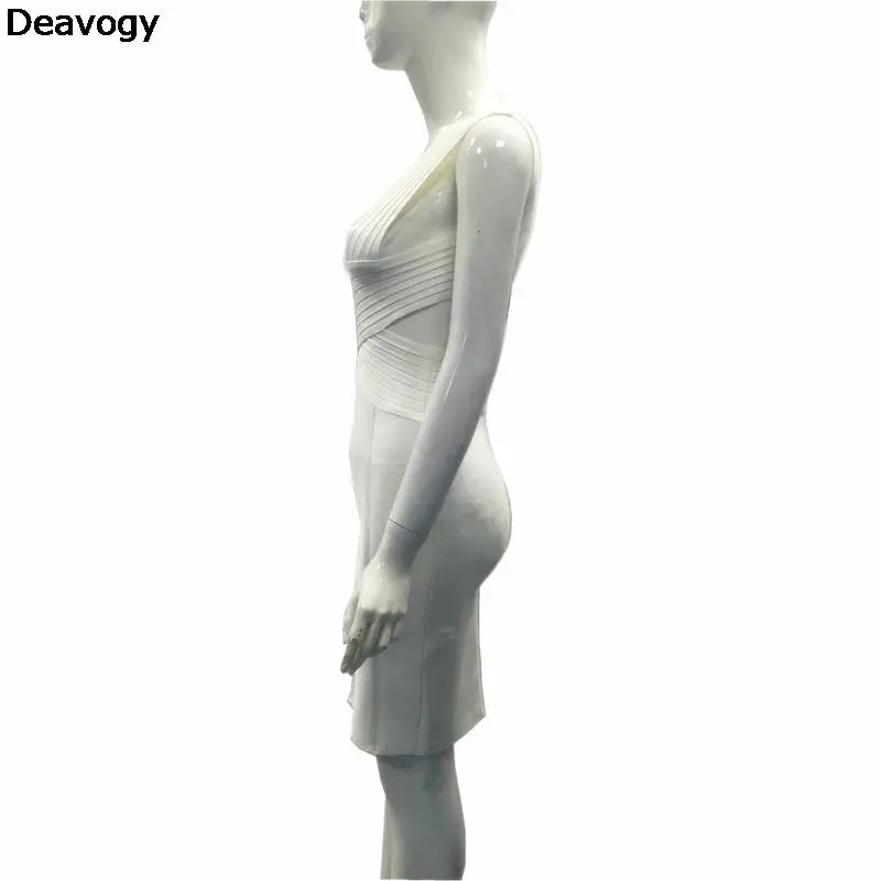 Deavogy 2017 новое женское белое армейское зеленое облегающее платье с v образным