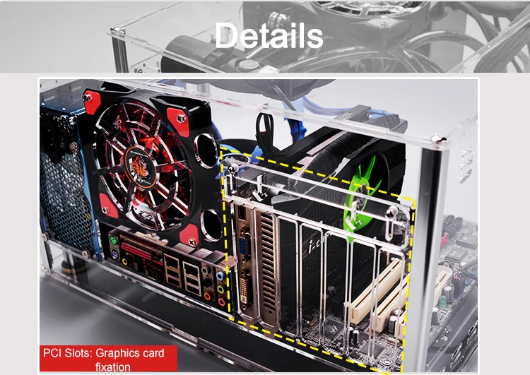 QDIY PC-D889XS горизонтальный ATX PC чехол акриловый прозрачный настольный ПК с водяным охлаждением игровой плеер компьютерный чехол