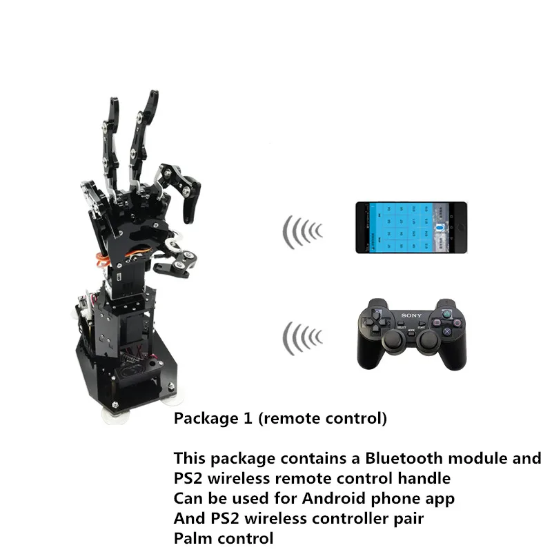 Package A Bionic ладони синхронные носимые соматосенсорные перчатки DIY пульт дистанционного управления робот манипулятор Роботизированная рука набор рука палец ладонь - Цвет: Package A