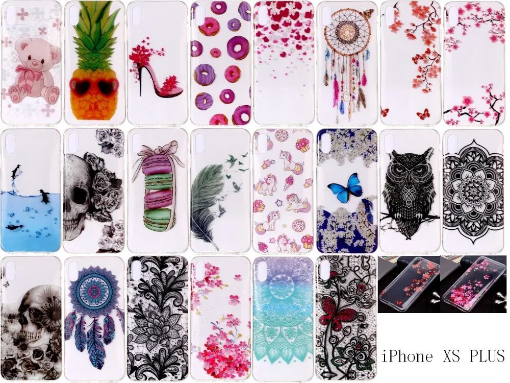 10pcs/lot Cartoon Pattern IMD Transparent Soft TPU Case for Apple iphone XR XS Max | Мобильные телефоны и аксессуары