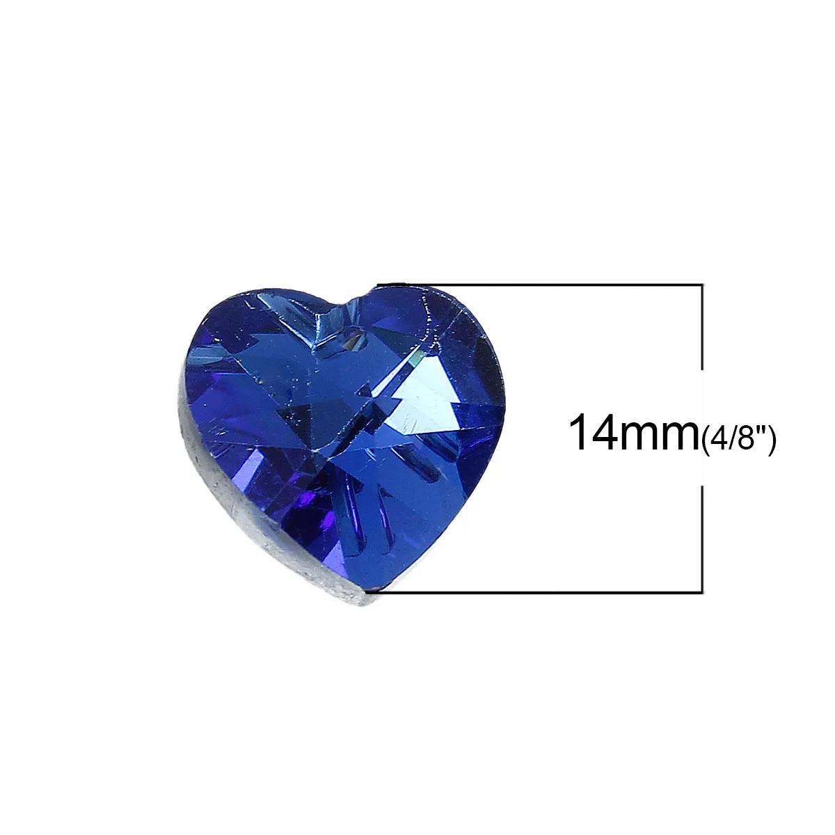 Doreenbeads Шарм Стекло Подвески сердце синий прозрачный граненый 14 мм (4/8 &quot) x 20 шт.