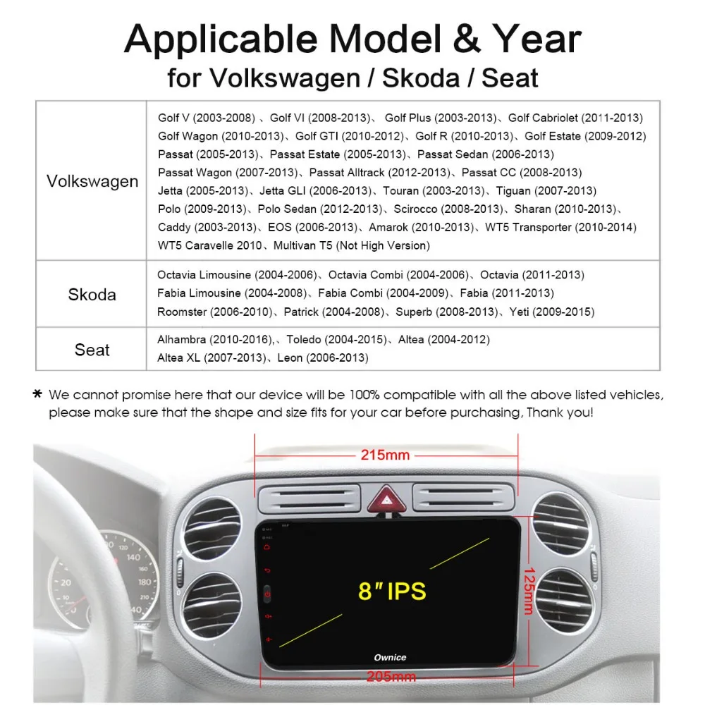 IPS Android 8 1 автомобильный DVD GPS плеер для Volkswagen VW Tiguan Touran Sharan Golf Passat B6 Polo Skoda Octavia Yeti