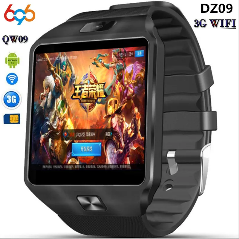 696 3g wifi QW09 Android Смарт часы DZ09 512 МБ/4 ГБ Bluetooth 4 0 в режиме реального времени шагомер sim
