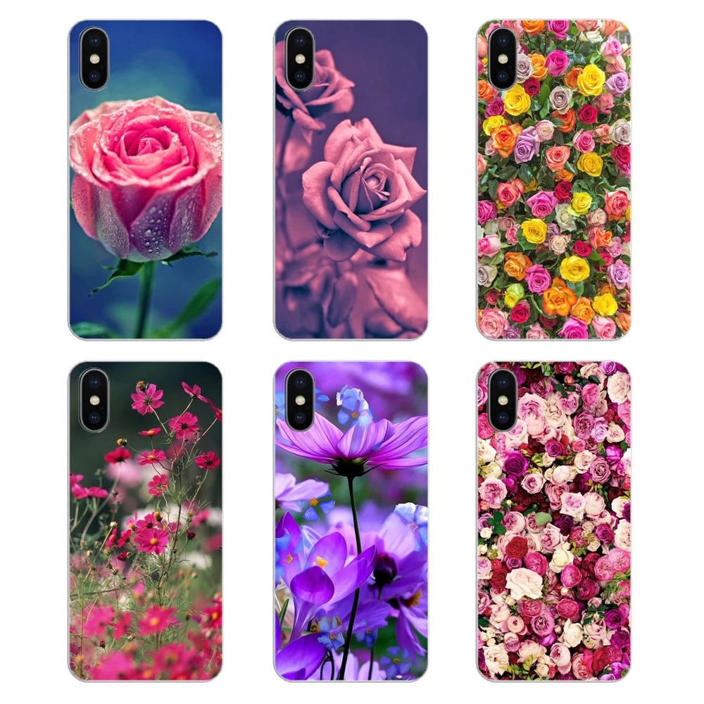Для Xiaomi Mi A1 A2 5X 6X 8 lite SE Pro Max Mix 2 2S 3 Mi5 Mi5S прозрачные мягкие чехлы Чехлы Цветы садовые