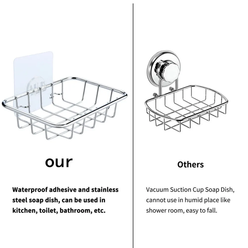 Присоска для раковины из нержавеющей стали органайзер полка ванной комнаты