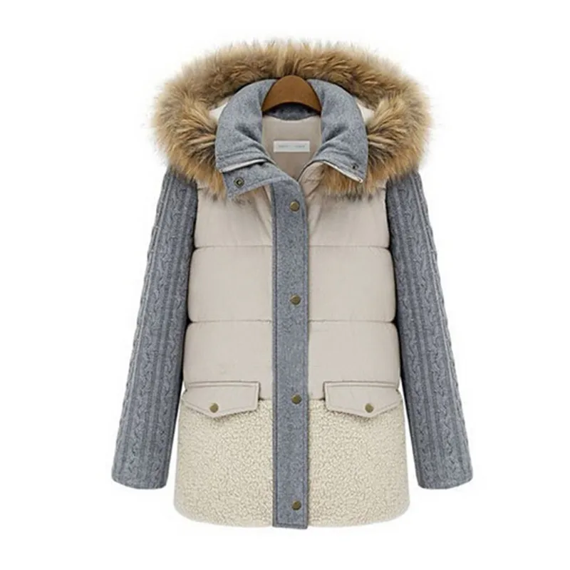 AILOOGE высококачественное зимнее пальто с воротником из натурального меха женские