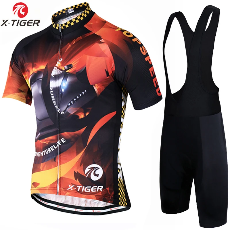 Jersey and Bib Pant Pro X-Tiger Летний большой велосипедный комплект! Pro одежда для велоспорта велосипедный спорт одежда майки спортивные комплект Гонки Спортивная одежда для велосипеда - Цвет: Jersey and Bib Pant
