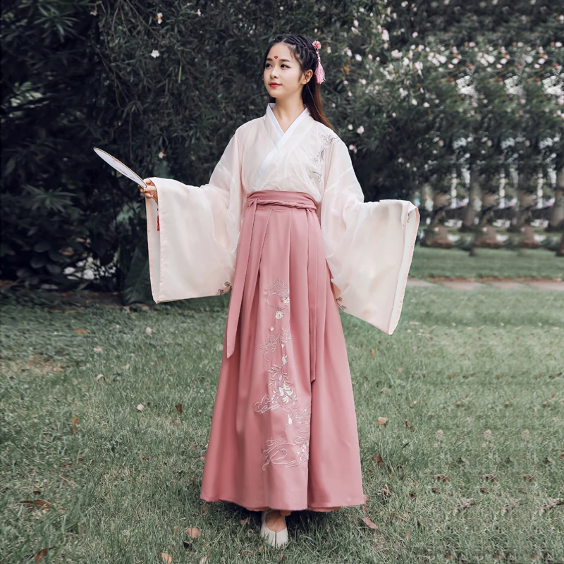 

Ancient Chinese Costume Women Hanfu Dresses Traditional Folk Dance Clothes Tang Dynasty Princess Embroidery Folk Dance Cosplay