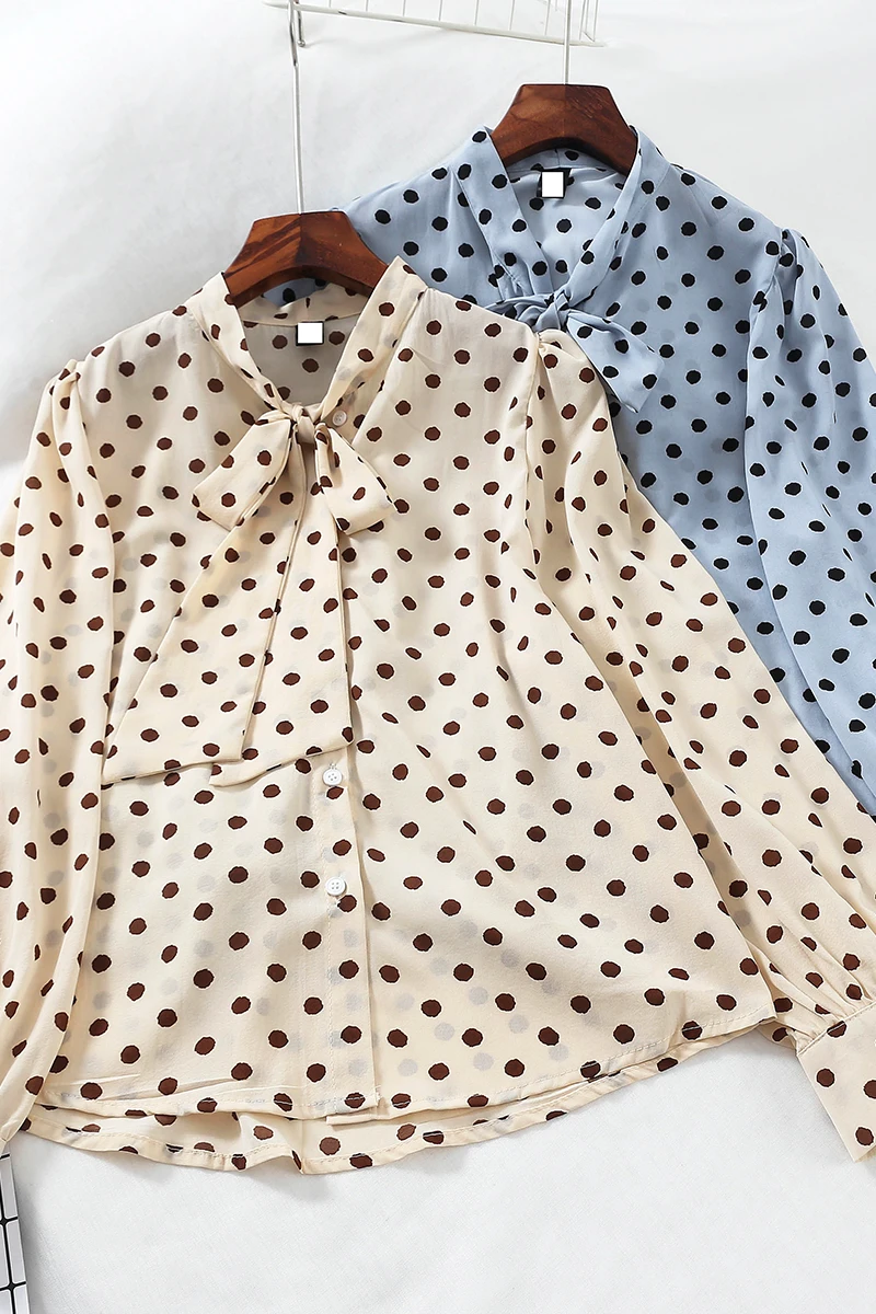 2019 new fashion women's adult clothing temperament laces loose wild autumn and winter shirts retro chiffon shirt female G400 |