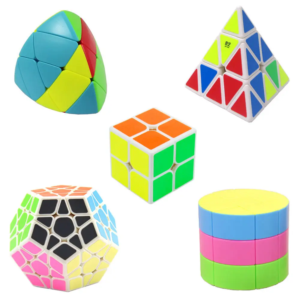 

5 Pack Speed Magic Cube 3x3x3 2x2x2 Pyramid Megaminx Set Puzzle Twist New Fancy Cubic Brain Teaser Jigsaw 3D Puzzles ABS Toy 5P