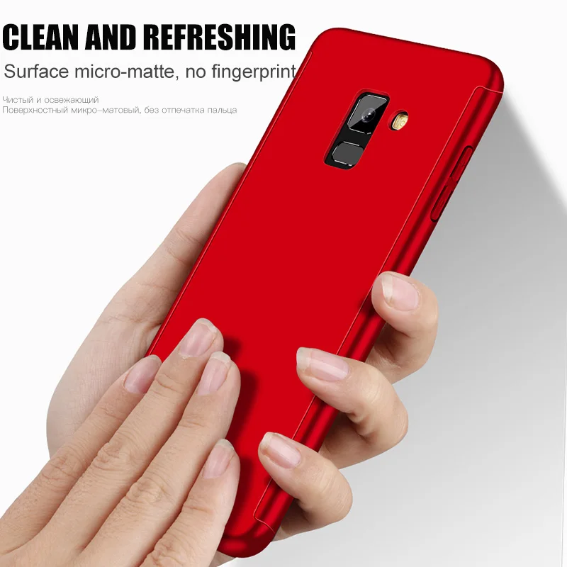 Ударопрочный чехол для телефона с углом обзора 360 градусов Samsung Galaxy J4 J6 J8 A6 A8 Plus 2018