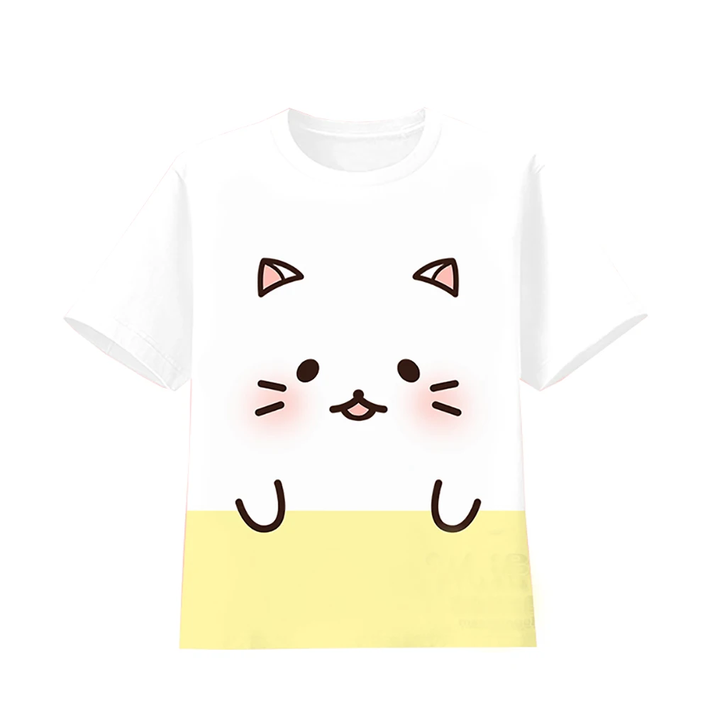 Футболка Bananya из хлопка для косплея милая Повседневная рубашка с изображением