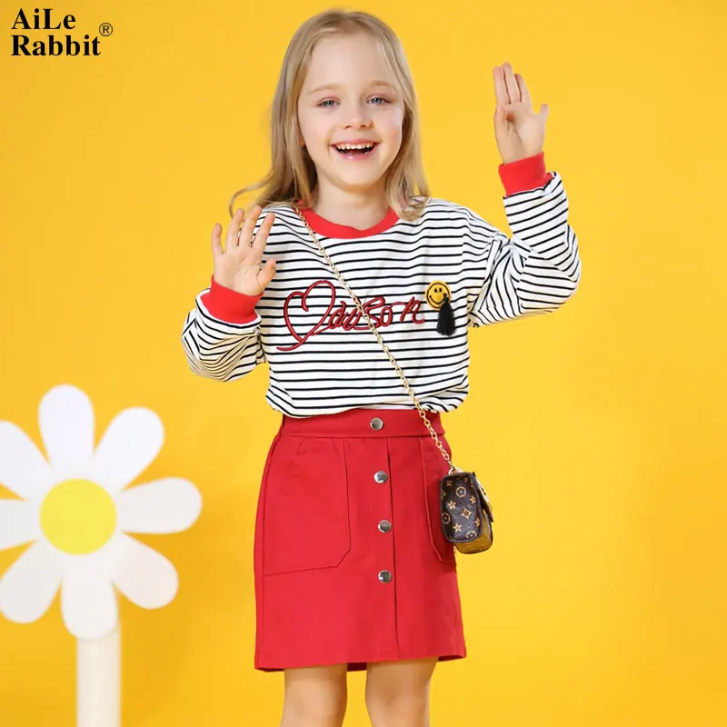 AiLe Rabbit/Новинка; сезон лето-осень; детская одежда в клетку с рисунком кролика для маленьких мальчиков комплект одежды для детей; рубашка и брюки; 2 предмета
