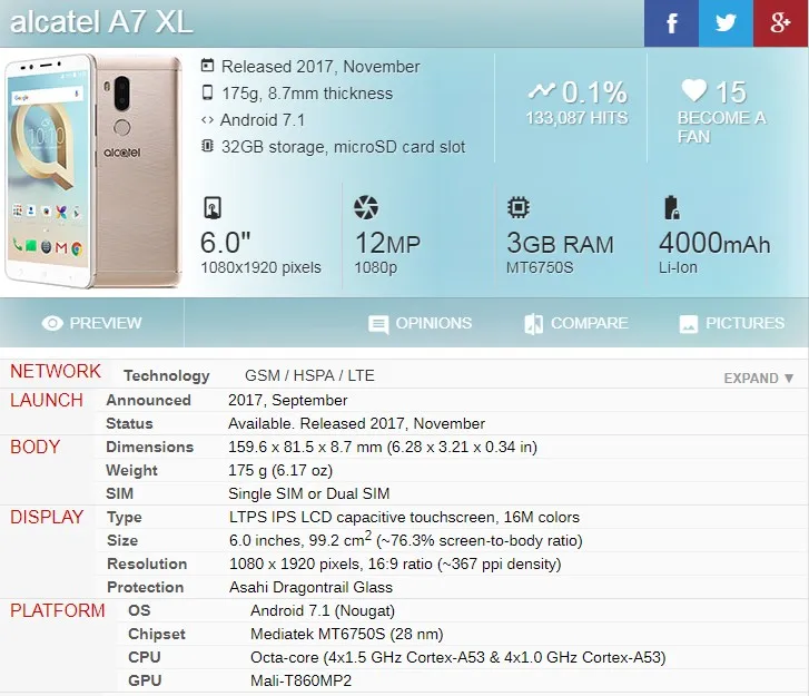 ЖК дисплей для Alcatel A7 XL A7XL 7071D 7071X 7071DX сенсорный экран дигитайзер сборка замена