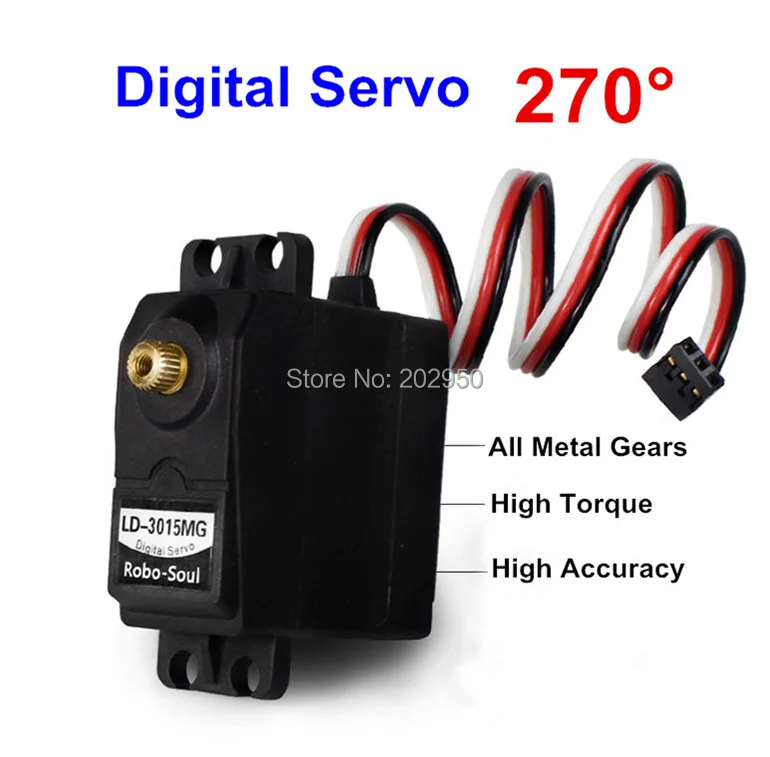 1piece LD-3015MG 17KG 270 Degree High Torque Digital Servo Motor All Metal Gears For Robot Mechanical Arm DIY Model | Игрушки и хобби