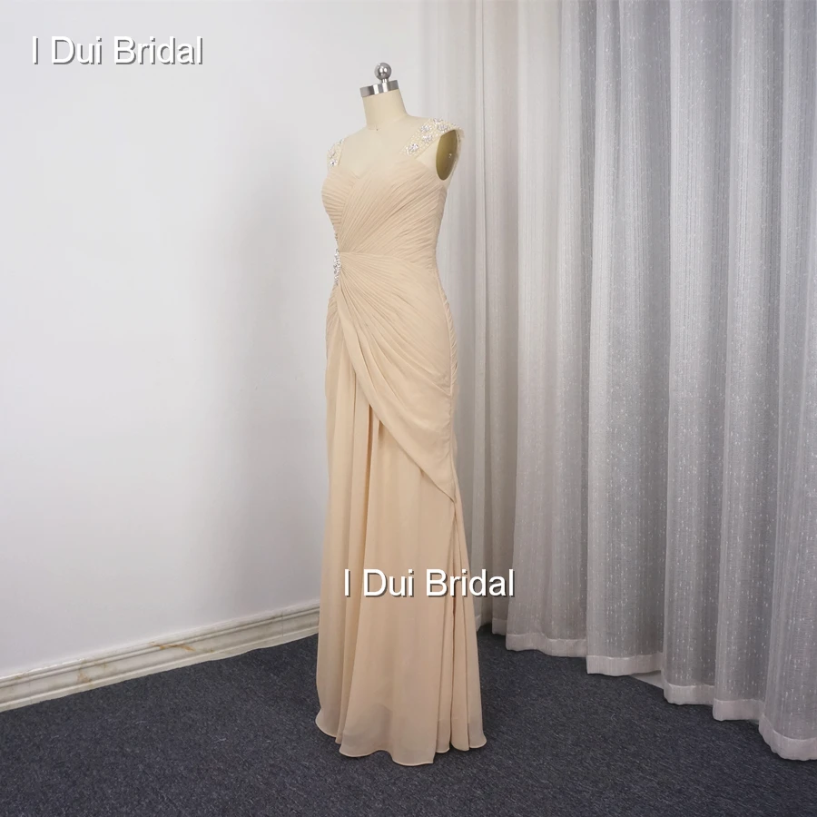 Beaded Cap Sleeve Chiffon Mother of the Bride Dresses Pleated Crystal Cheap Formal Wear Party Dress 201700587 | Свадьбы и торжества
