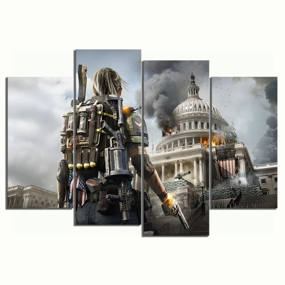 Домашний декор настенные картины с игрой Tom Clancy's The Division 2 4 предмета постер