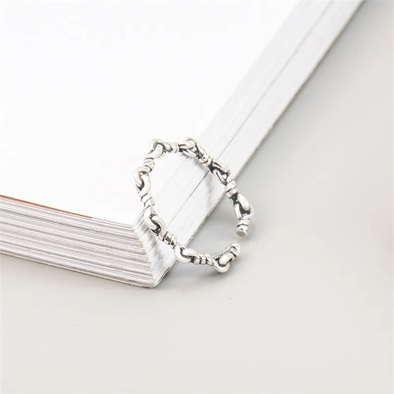 MOLIAM Genuine 925 Sterling Silver Adjustable Finger Ring for Men Women Vintage Simple Twisted Open Toe Rings Jewelry MLRT0154 | Украшения