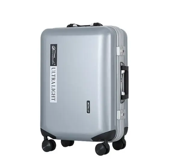 light gray Carrylove 2" 24" чемодан с алюминиевым обрамлением Спиннер жесткий боковой Дорожный чемодан матовая дорожная сумка с колесиками - Цвет: light gray
