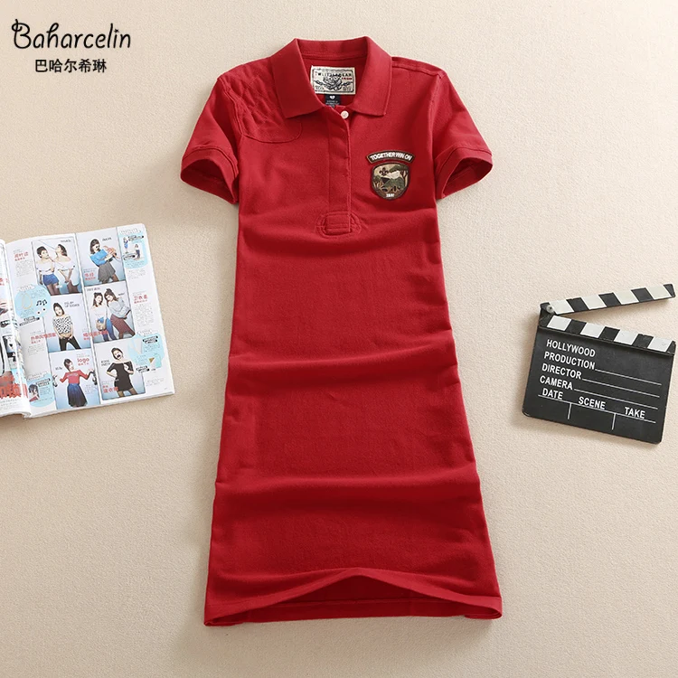 Повседневные платья поло Baharcelin M ~ 3XL с вышивкой женские летние топы одежда