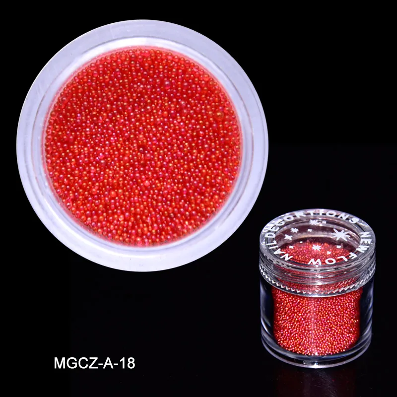 18 1 коробка 0,6-1 мм Крошит поддельные сахарные Икра микробусины круглый дизайн ногтей стеклянные бусины Стразы для ногтей микро Пузырьковые бусины поставки - Цвет: 18